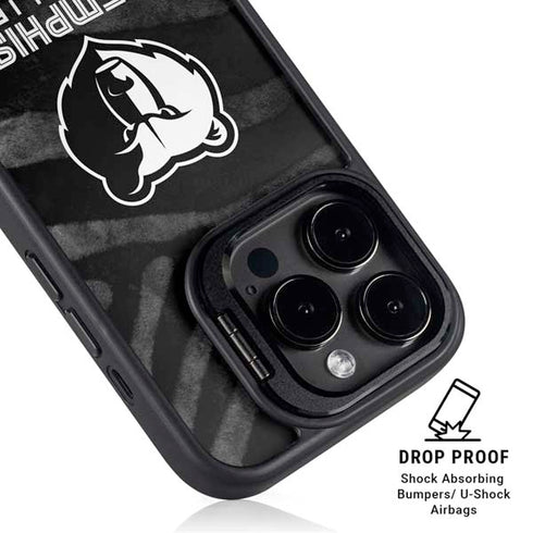 NBA Memphis Grizzlies Black Animal Print iPhone 16 Pro Kickstand Case